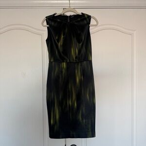 Elie Tahari Rosario Striped Sheath Dress - Habitat Green - Size 4